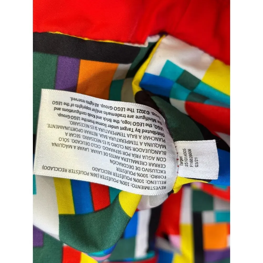 LEGO Puffer Jacket Youth XL Multicolor Stripe Rainbow Zip Insulated Winter